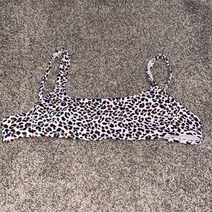 Pink Leopard Print Bathing Suit Top